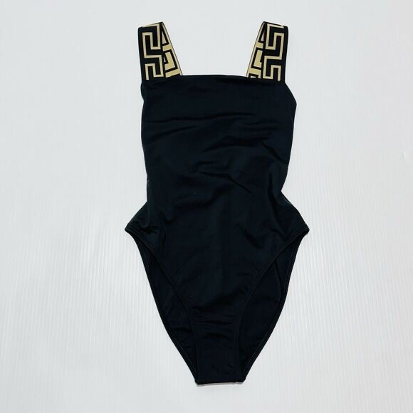 Versace Size 2/ S Greca Border Black Gold One Piece Swimsuit NWT $425 - Picture 7 of 12